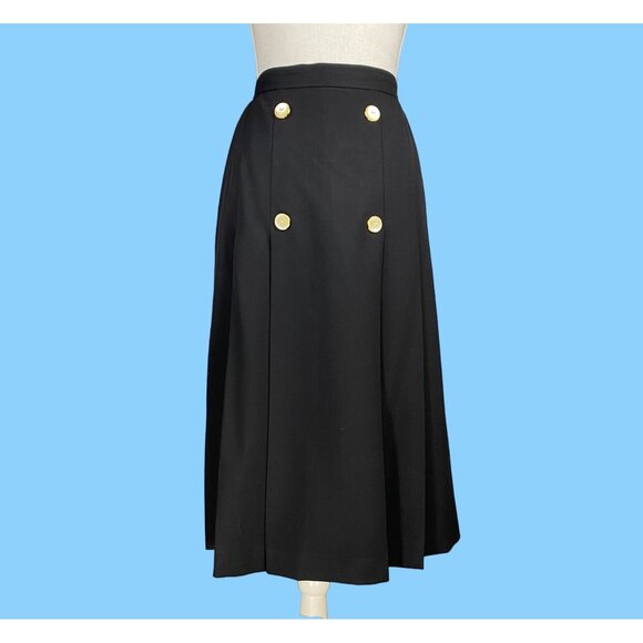 Vintage Valentino “Miss V” Pleated Black Skirt